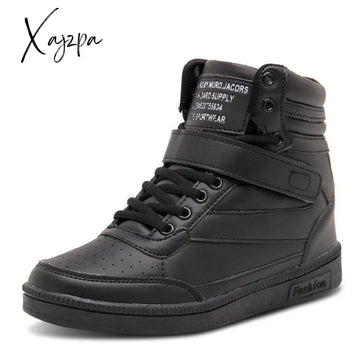 Xajzpa - Woman Breathable High Top Black White Boots Shoes Women Casual Sport Platform Hidden